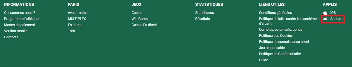 Télécharger Betwinner Sénégal APK